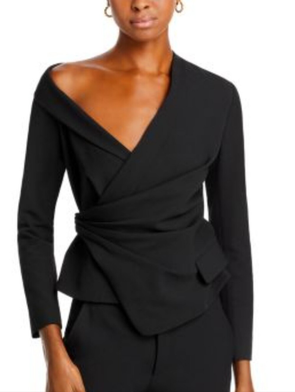 A.L.C. Skyla Assymetric Black Draped Wrap Blazer